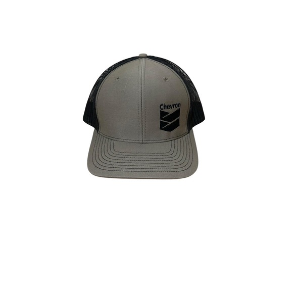 Retro Trucker Hat Cap Snapback Back Chevron Lubricants Gas Station Gray - Picture 1 of 3